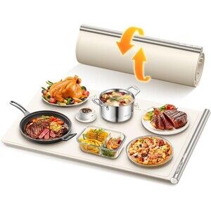 Food Warming Mat - 10sec Heating Silicone Electric Warming Tray, Portable NEW